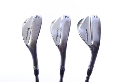Used TaylorMade Milled Grind 2 Chrome Wedge Set - Right-Handed - 52*, 56*, 60* - Stiff Flex