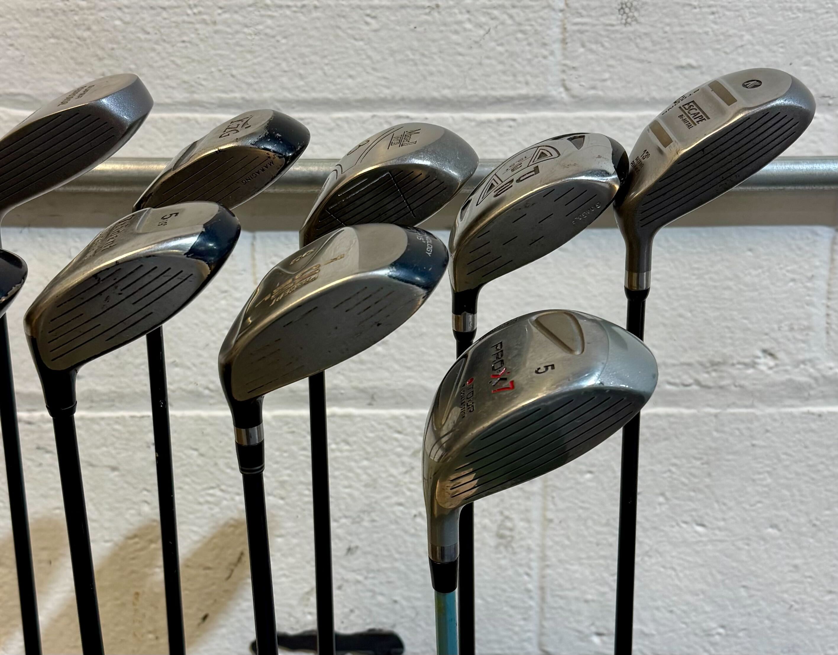 Wholesale Lot of 35 Golf Clubs - Assorted Fairway Woods - RH/LH - Mixed Flexes