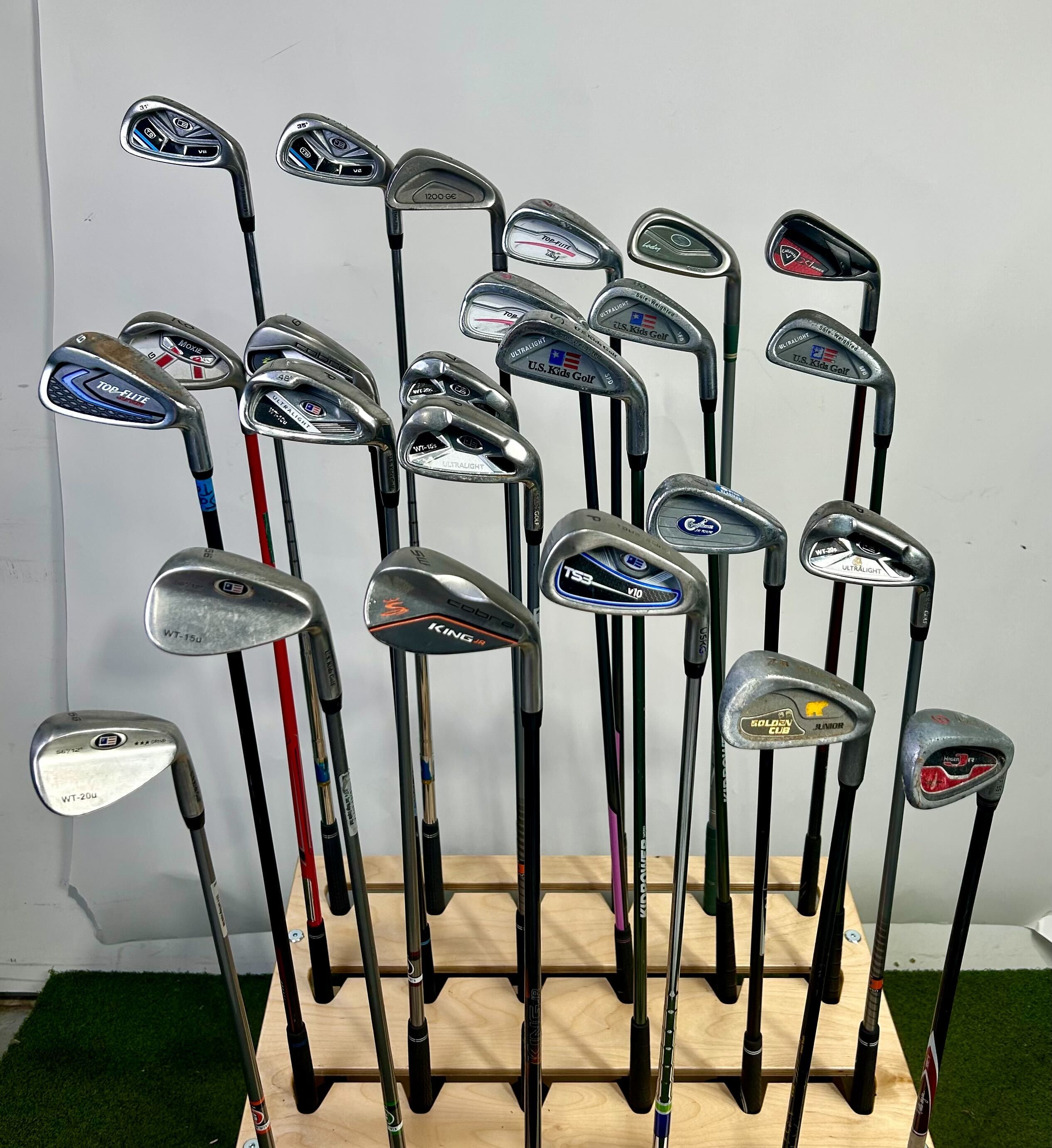 Wholesale lot of 24 Golf Clubs - Right Handed Kids Clubs- Cobra and U.S Kids-Next Round