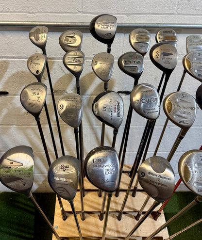 Wholesale Lot of 30 Golf Clubs - Assorted Fairway Woods - RH/LH - Mixed Flexes