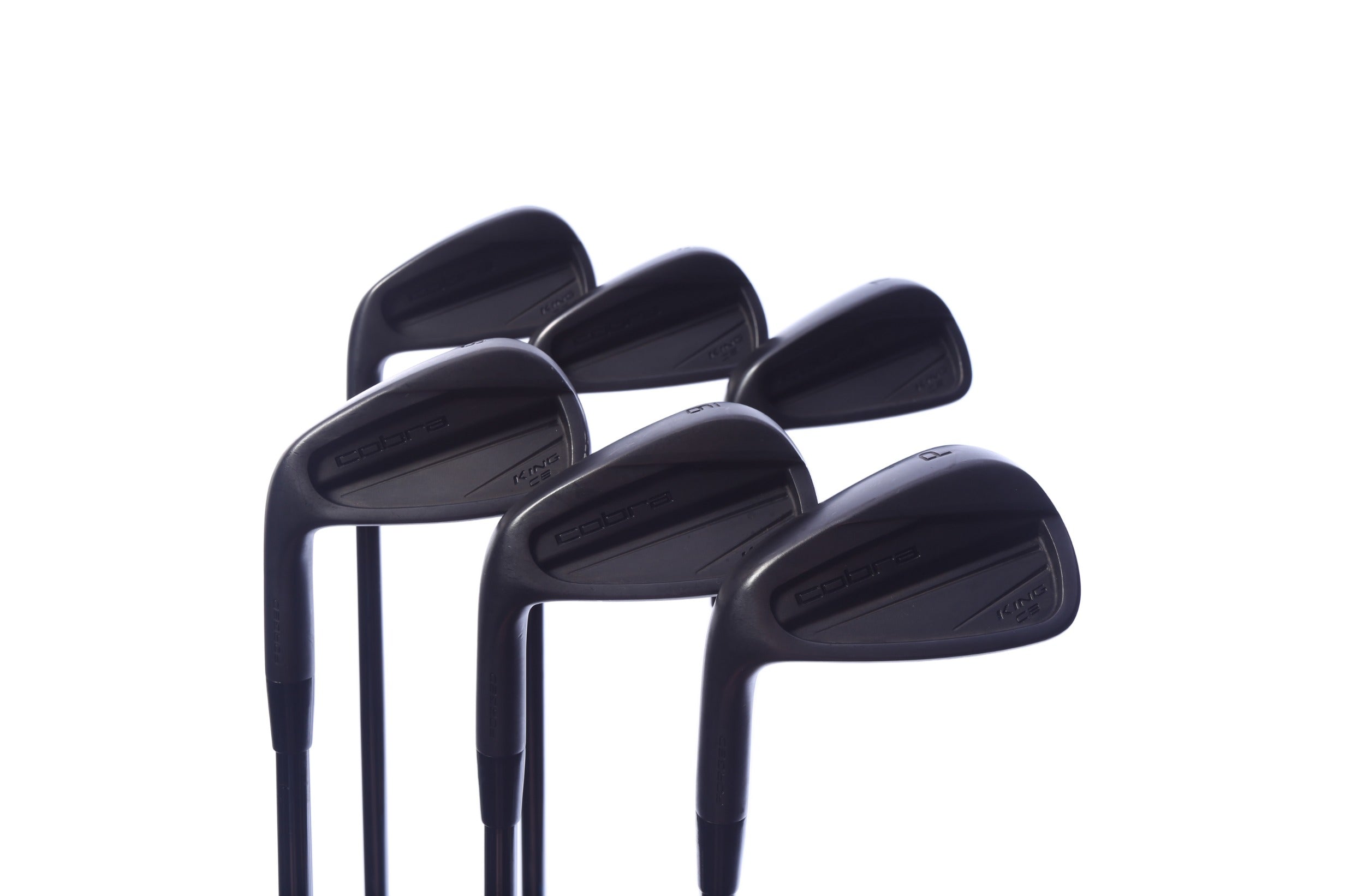 Used Cobra 2025 King Forged CB Black Iron Set - Left-Handed - 5-PW - Stiff Flex