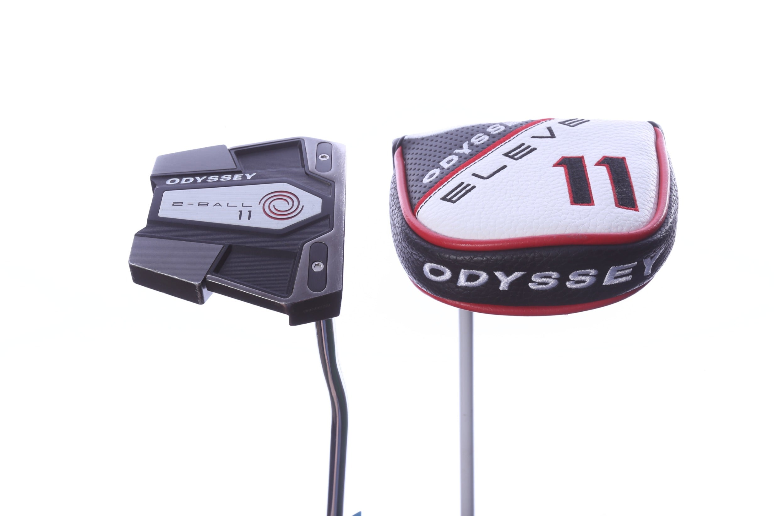 Used Odyssey Eleven 2-Ball Tour Lined DB Red Stroke Lab Putter - Right-Handed - 35 in - Mallet
