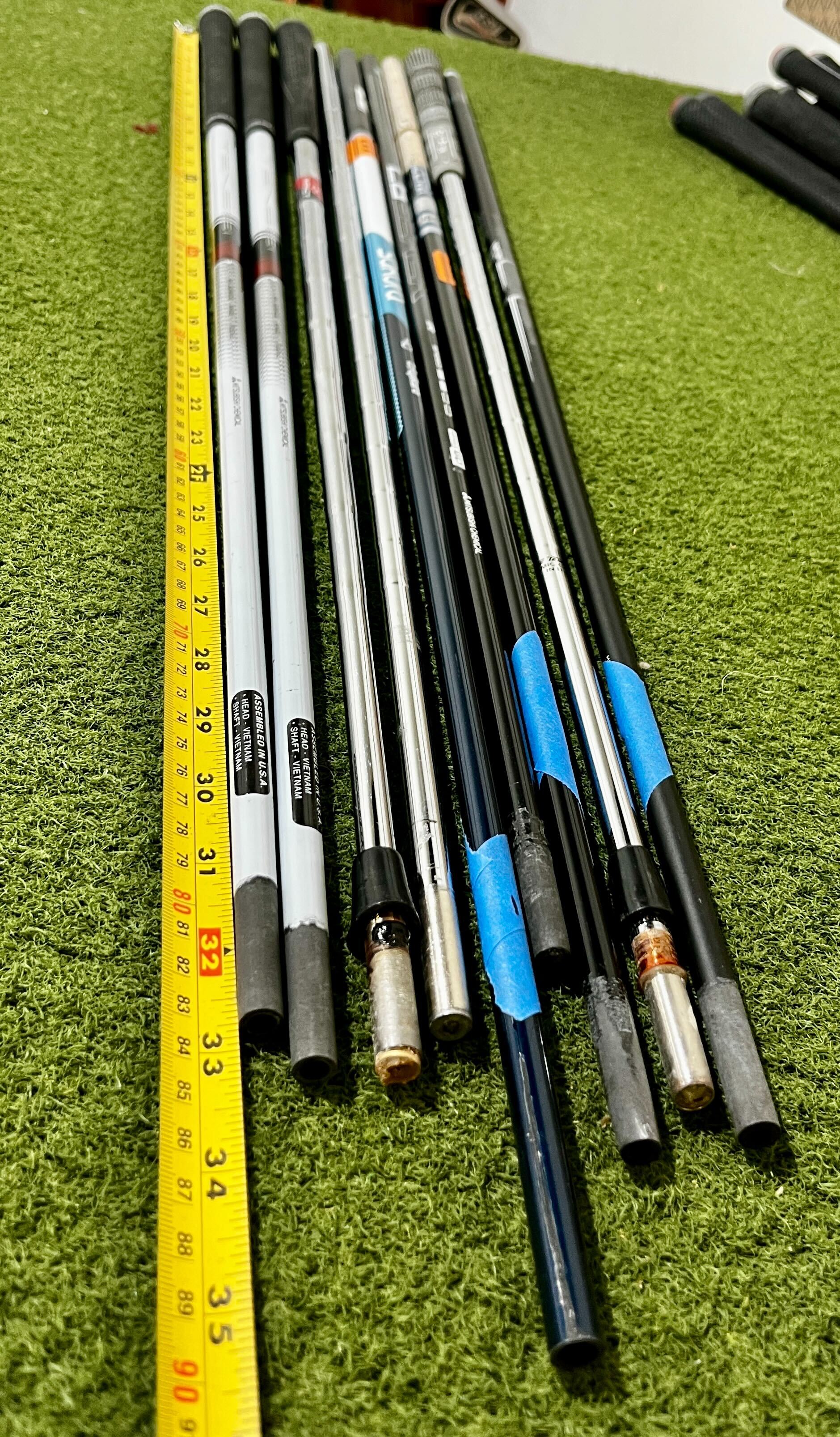 Wholesale Lot of 9 Golf Shafts - Assorted Brands-Next Round
