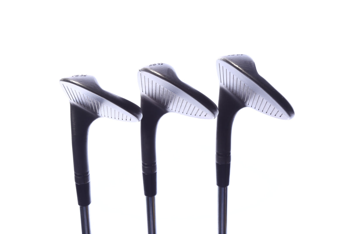 Used TaylorMade Milled Grind 3 Black Wedge Set - Right-Handed - 52*, 56*, 60* - Stiff Flex