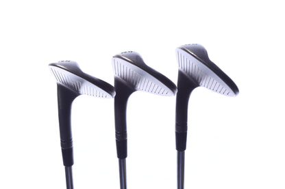Used TaylorMade Milled Grind 3 Black Wedge Set - Right-Handed - 52*, 56*, 60* - Stiff Flex