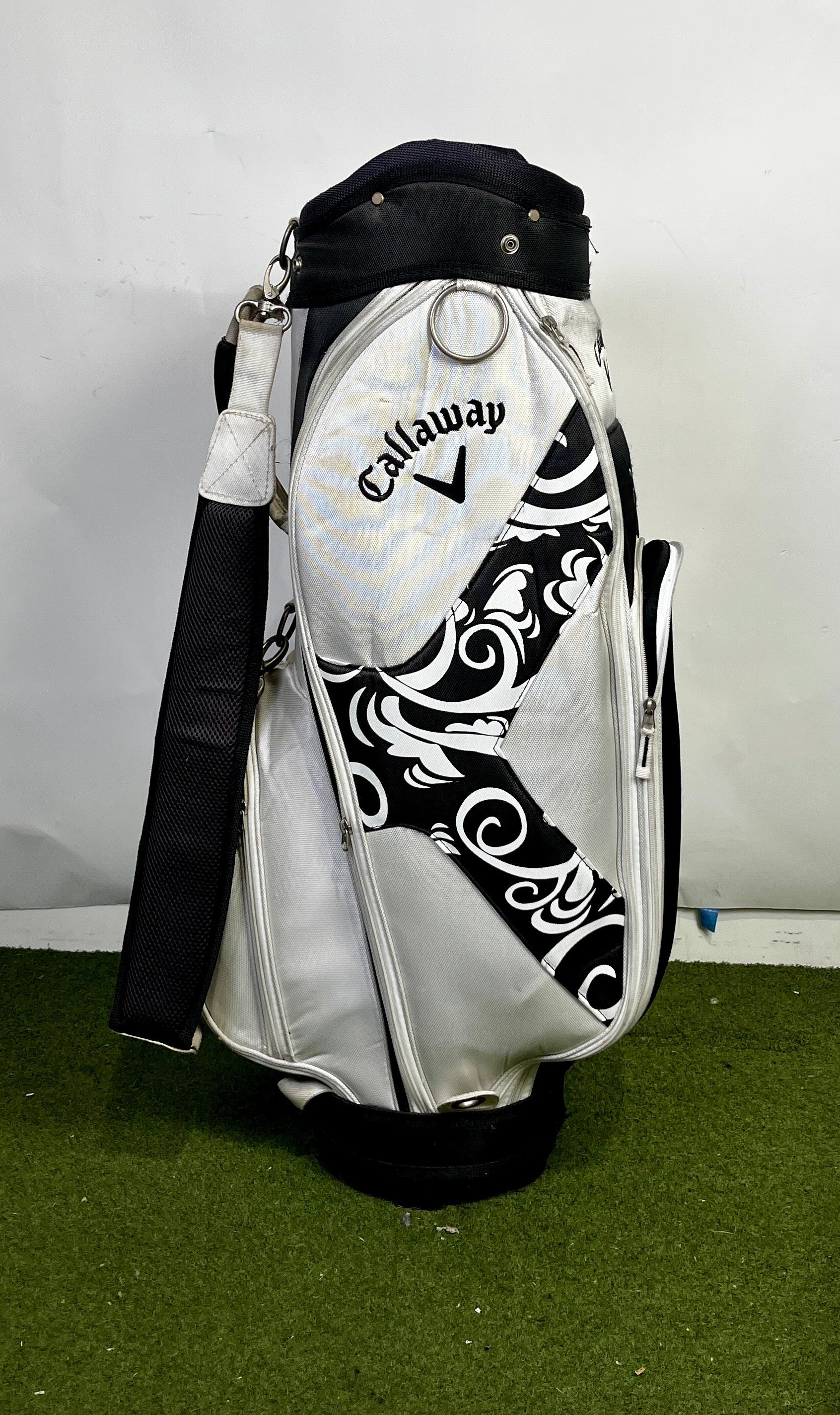 Callaway Solaire Staff Bag - 9 Dividers 5 Pockets- Black and White-Next Round
