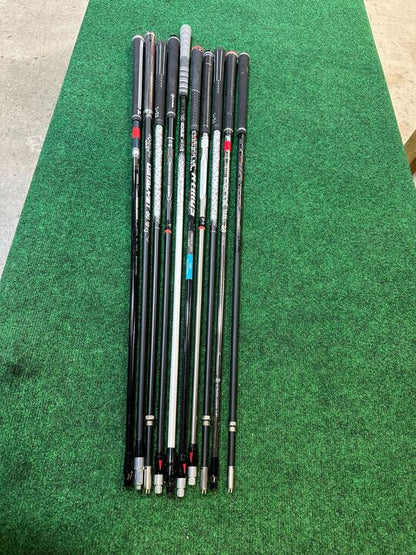 Wholesale Lot of 10 Assorted Fitting Club Graphite Shafts with Various Adaptors-Next Round