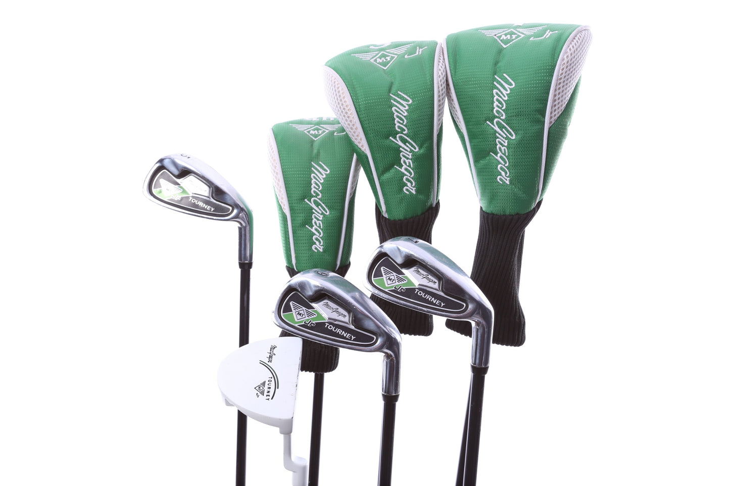 Used MacGregor Tourney MT JR Kids Set - Right-Handed - 1W, 3W, 4H, 5I, 7I, 9I, Putter - Youth Flex-Next Round