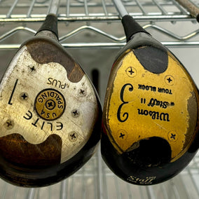 Wholesale Lot of 25 Golf Clubs - Assorted Persimmon Fairway Woods and Drivers-Next Round