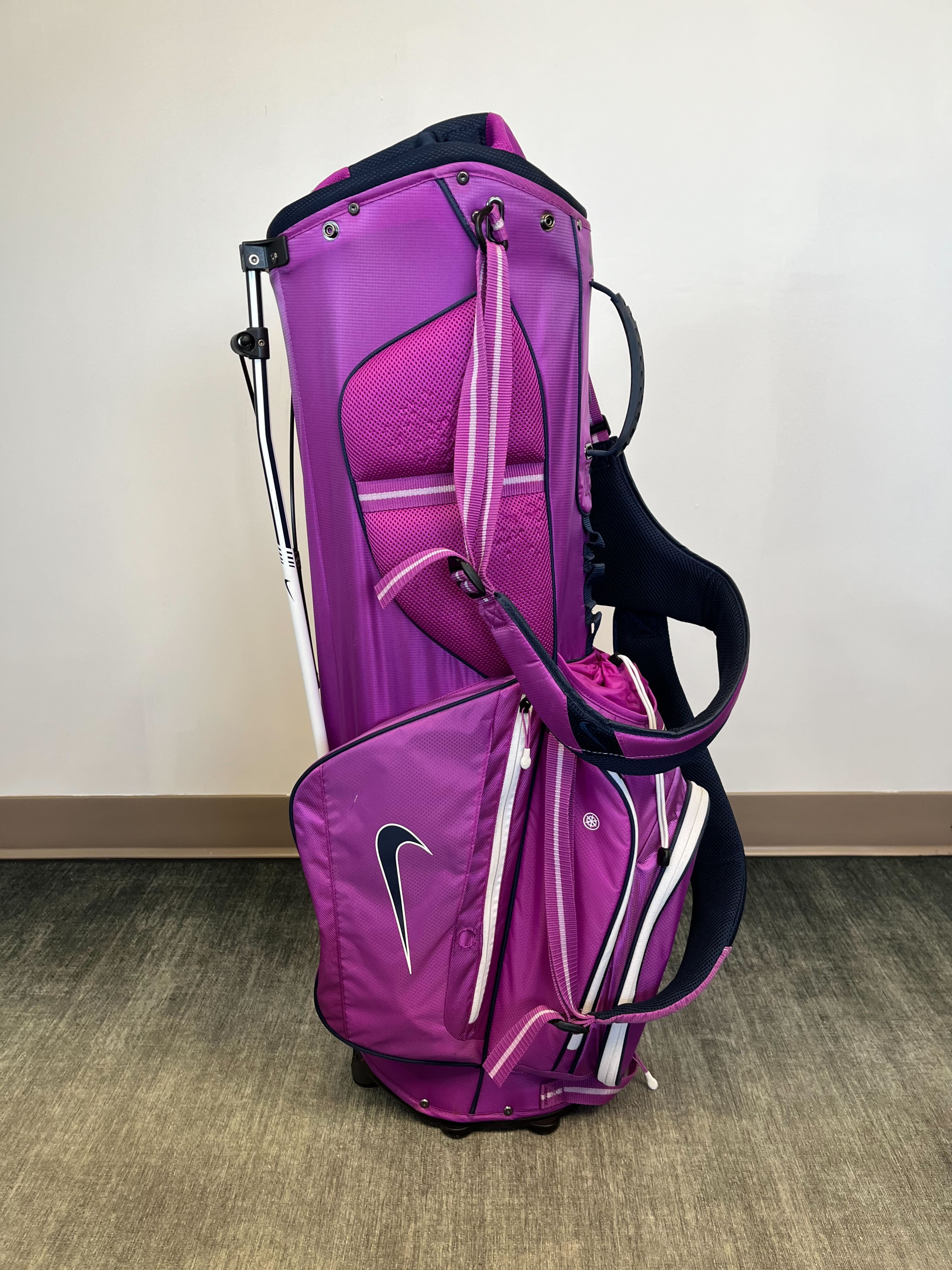 Nike Golf Extreme Sport Carry Bag Purple/White with Strap and Rain Cover-Next Round
