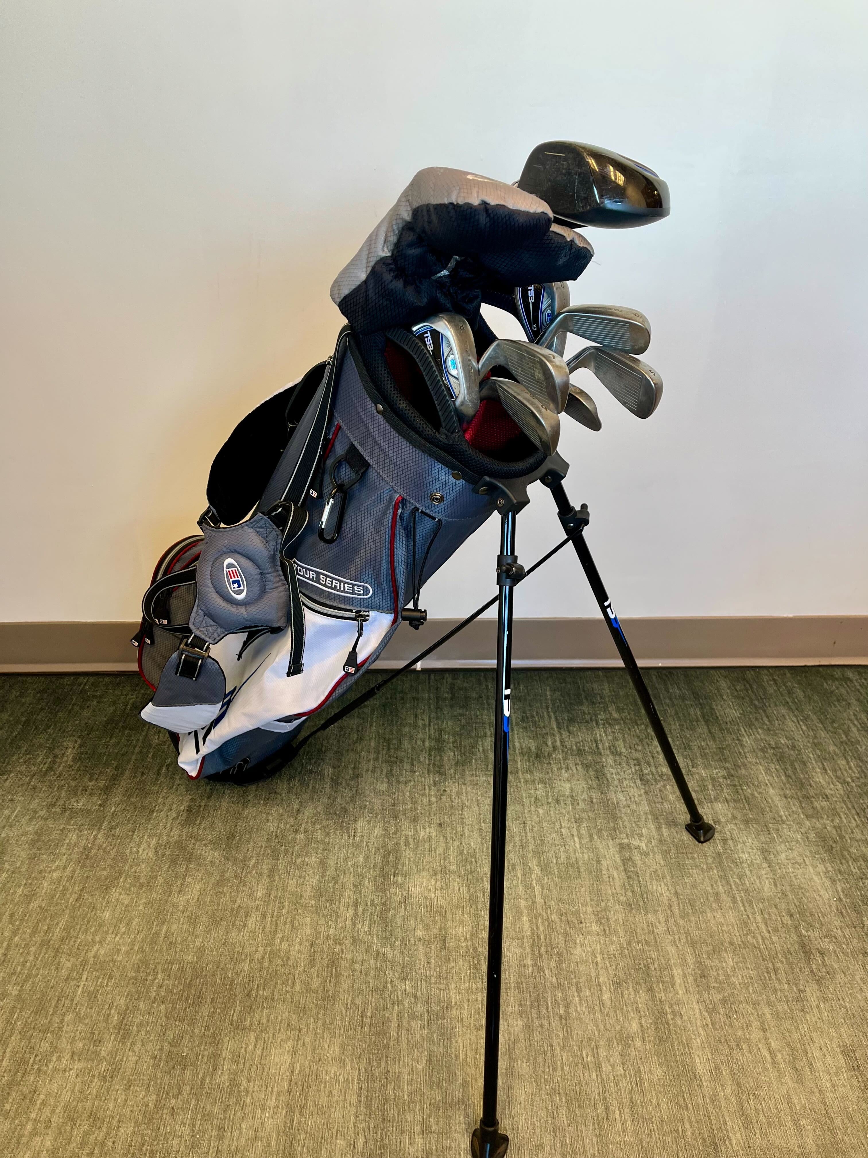 Us Kids Golf TS3 v5 1W, 3W, 3HY, 4H, 5-SW Kids Set RH 60G w/ matching TS3 Bag-Next Round