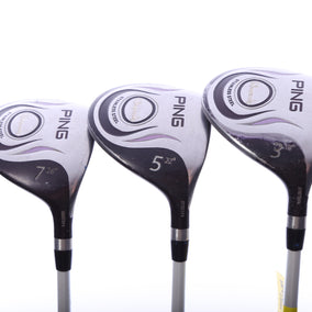 Used Ping Rhapsody Wood Set - Right-Handed - 3W, 5W, 7W - Ladies Flex-Next Round