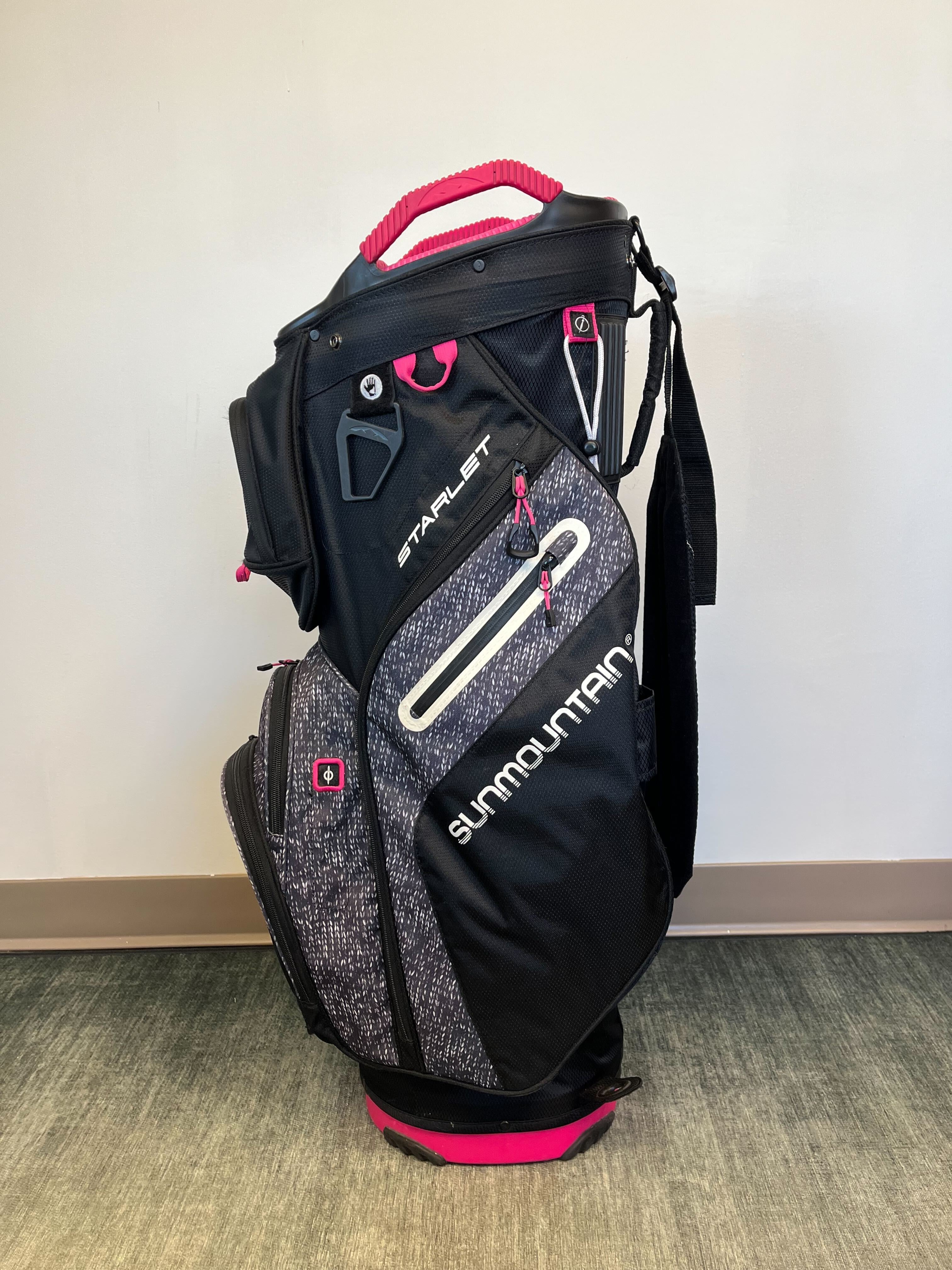 Sun Mountain Starlet Women's Cart Bag Black/Pink with Strap and Rain Cover-Next Round
