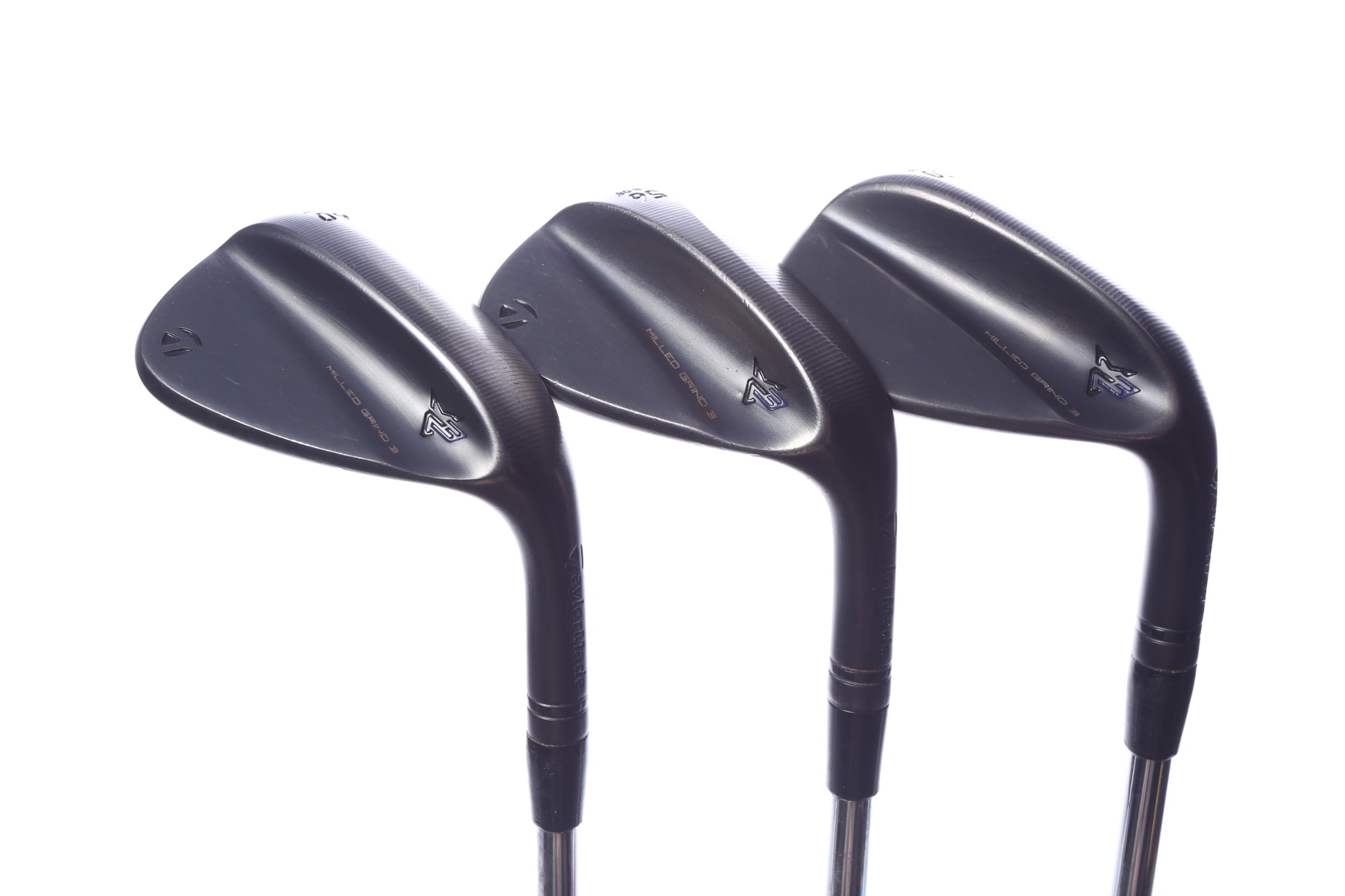 Used TaylorMade Milled Grind 3 Black Wedge Set - Right-Handed - 50*, 54*, 60* - Regular Flex-Next Round