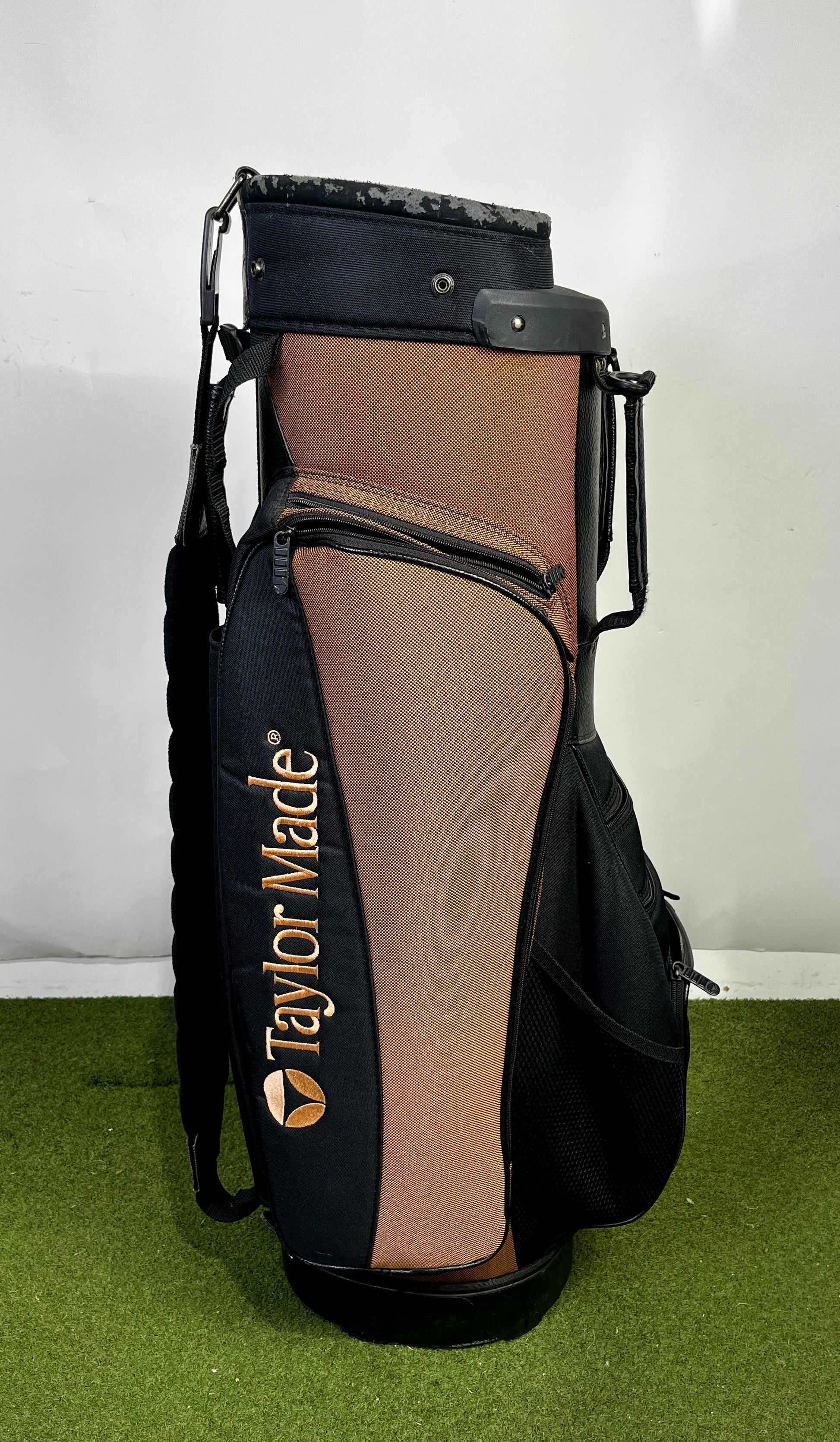 Vintage TaylorMade Burner Cart Bag - Tan and Black - 7 Pockets 5 Dividers-Next Round