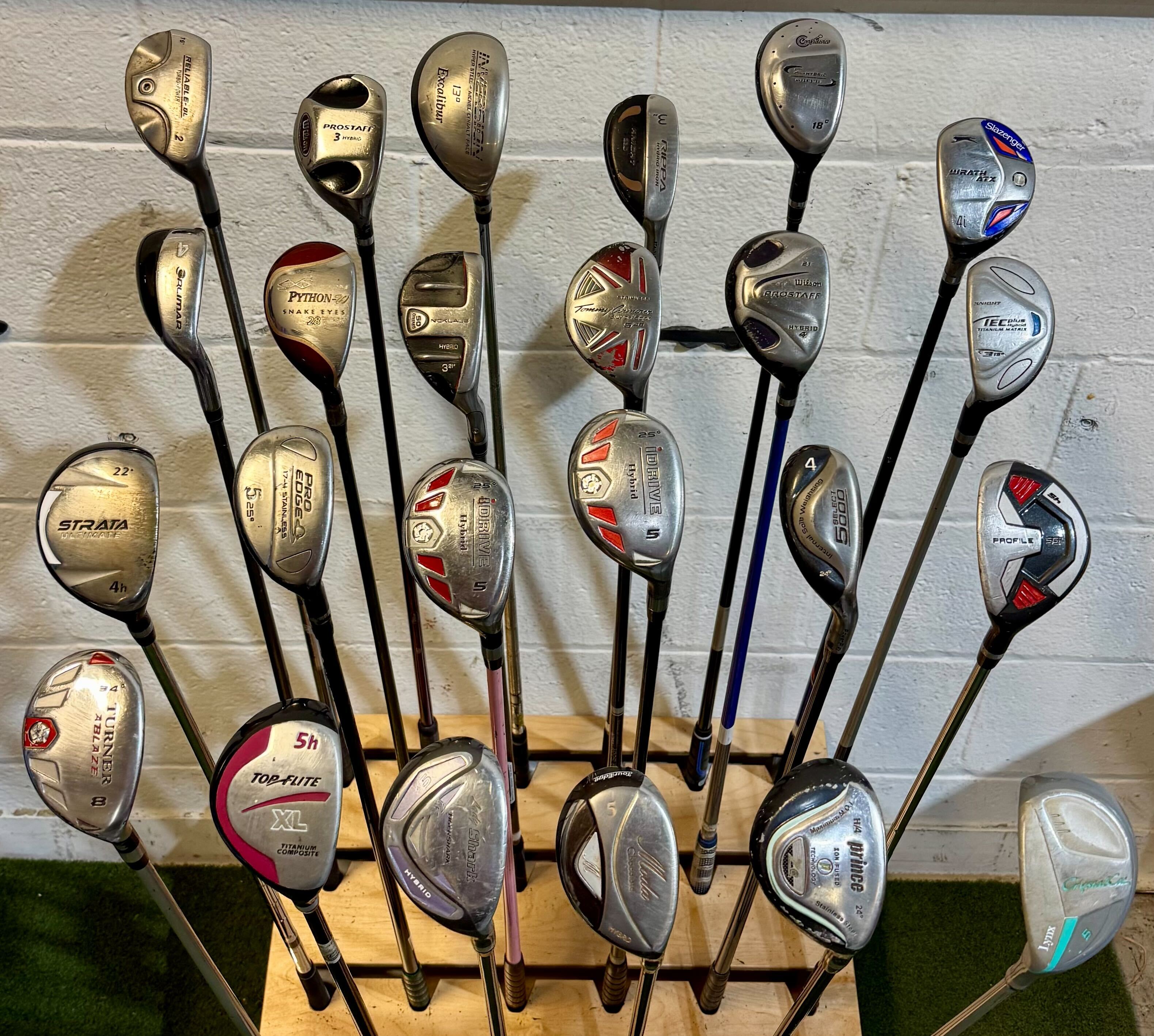 Wholesale Lot of 35 Golf Clubs - Assorted Hybrids