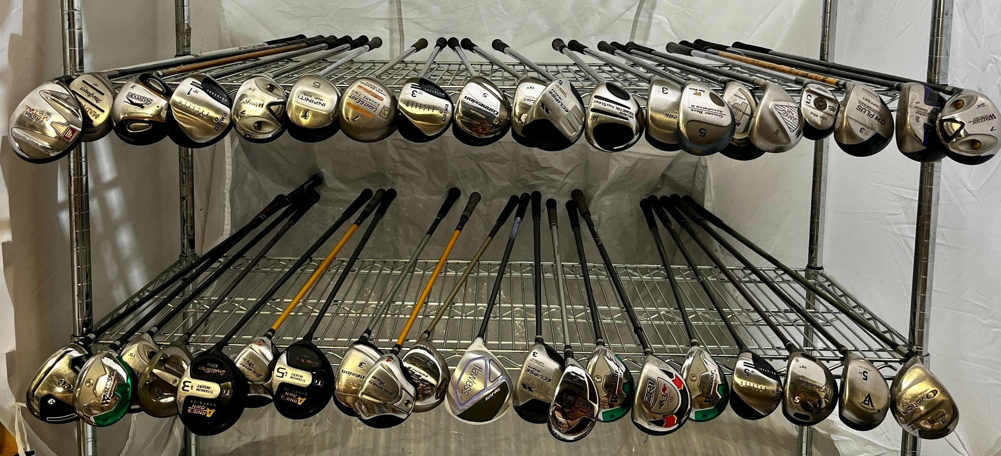 Wholesale Lot of 40 Golf Clubs - Assorted Fairway Woods & Drivers-Next Round