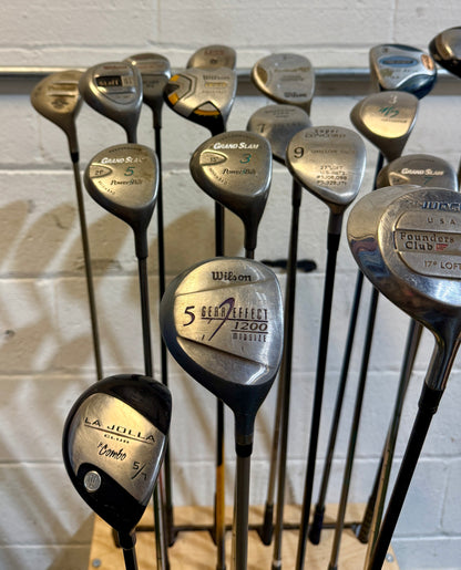 Wholesale Lot of 30 Golf Clubs - Assorted Fairway Woods - RH/LH - Mixed Flexes