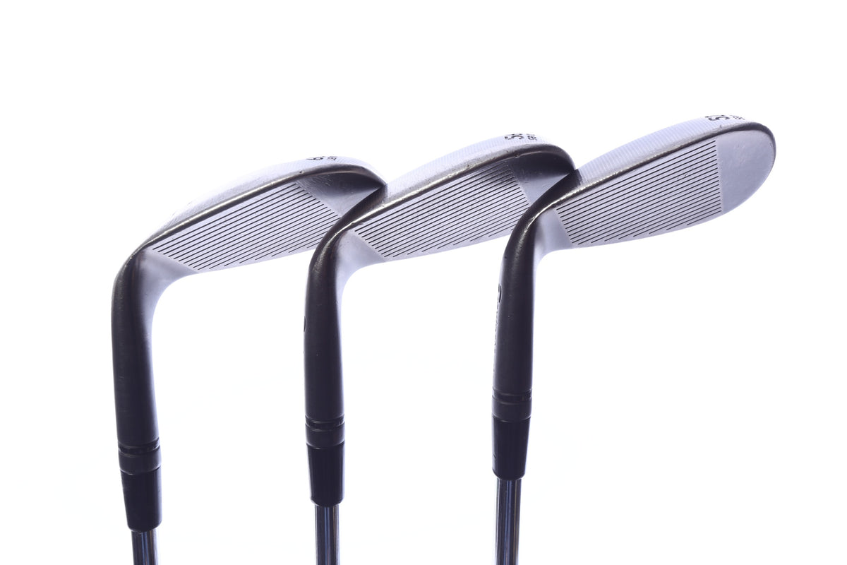 Used TaylorMade Milled Grind 3 Black Wedge Set - Right-Handed - 52*, 56*, 60* - Stiff Flex