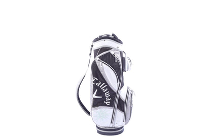 Used Callaway Solaire Black/White Cart Bag - 8-Way - 7 Pockets - Rain Cover Included