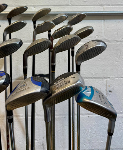 Wholesale Lot of 35 Golf Clubs - Assorted Hybrids - RH/LH - Mixed Flexes