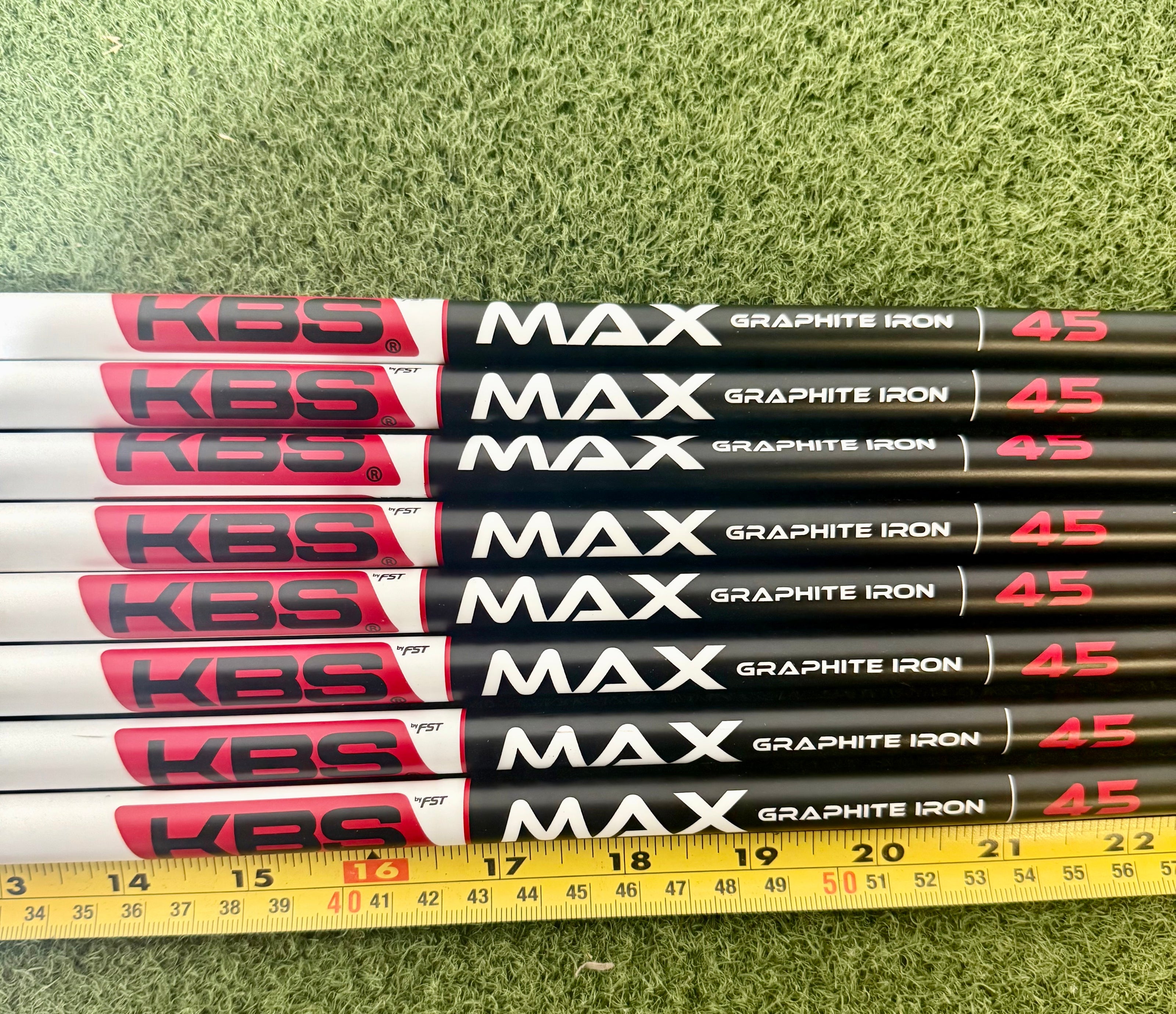 Wholesale Lot of 8 Golf Shafts - KBS MAX - 45 - Lite Flex-Next Round