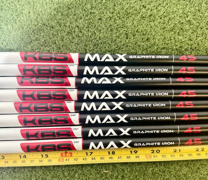 Wholesale Lot of 8 Golf Shafts - KBS MAX - 45 - Lite Flex-Next Round