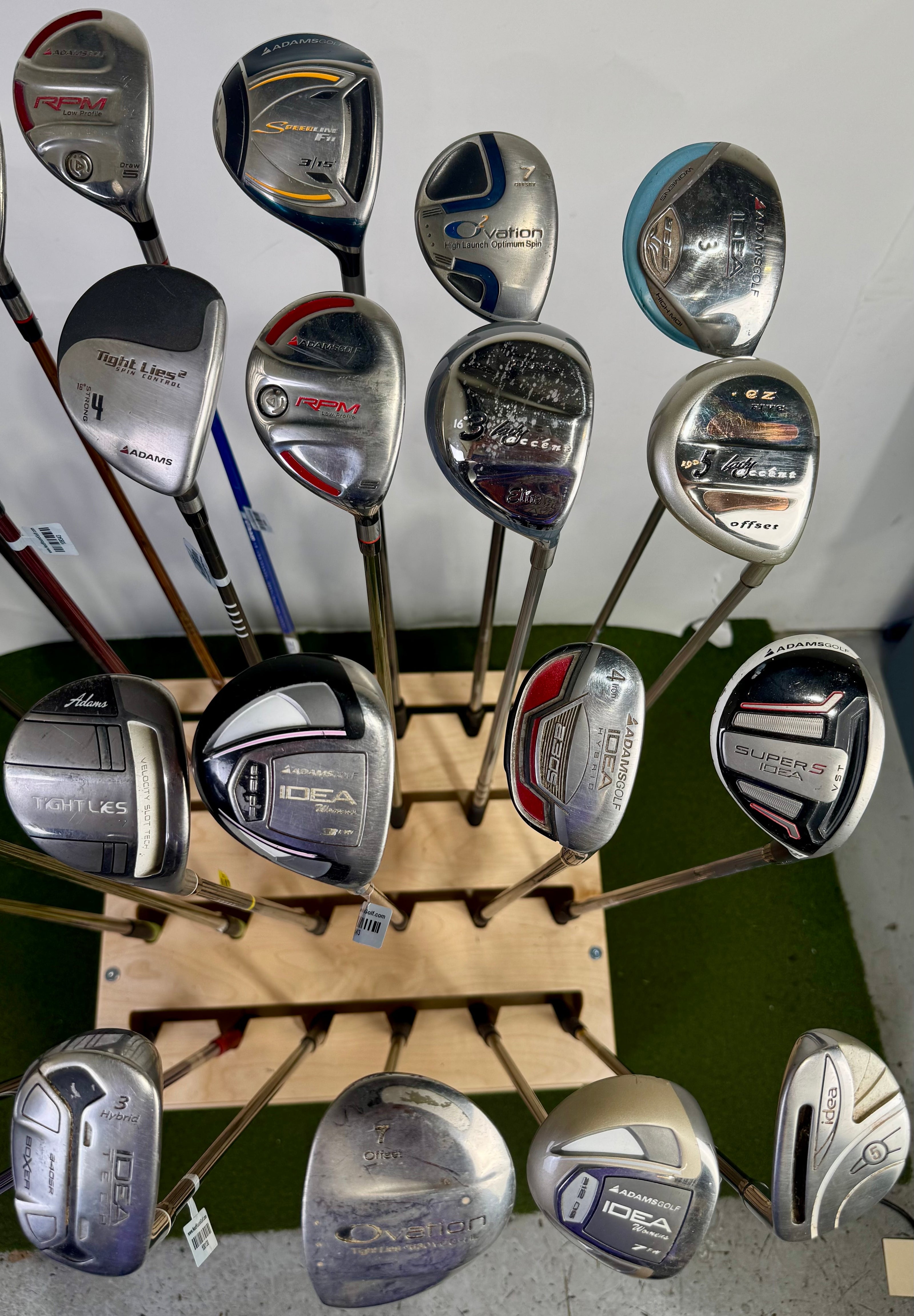 Wholesale Lot of 24 Adams Hybrids and Fairway Woods.-Next Round