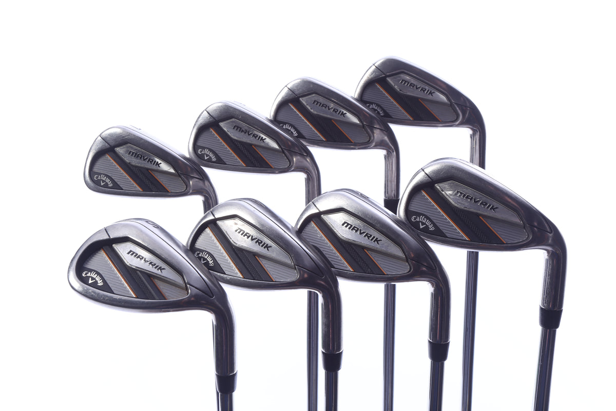 Used Callaway Mavrik Iron Set - Right-Handed - 4-8, PW, AW, SW - Stiff Flex