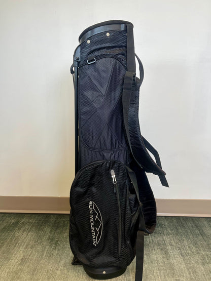 Sun Mountain Sunday Golf Bag Black 4 Dividers/4 pockets with Strap and Rain Cover-Next Round