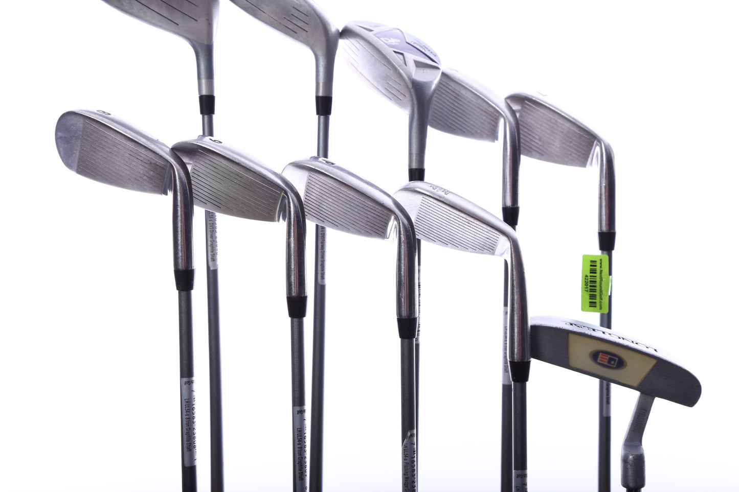 Used Us Kids Golf U/L 54 Grey/Purple Kids Set - Left-Handed - 1W, FW, 4H, 6-PW, 56* Putter - Youth Flex-Next Round