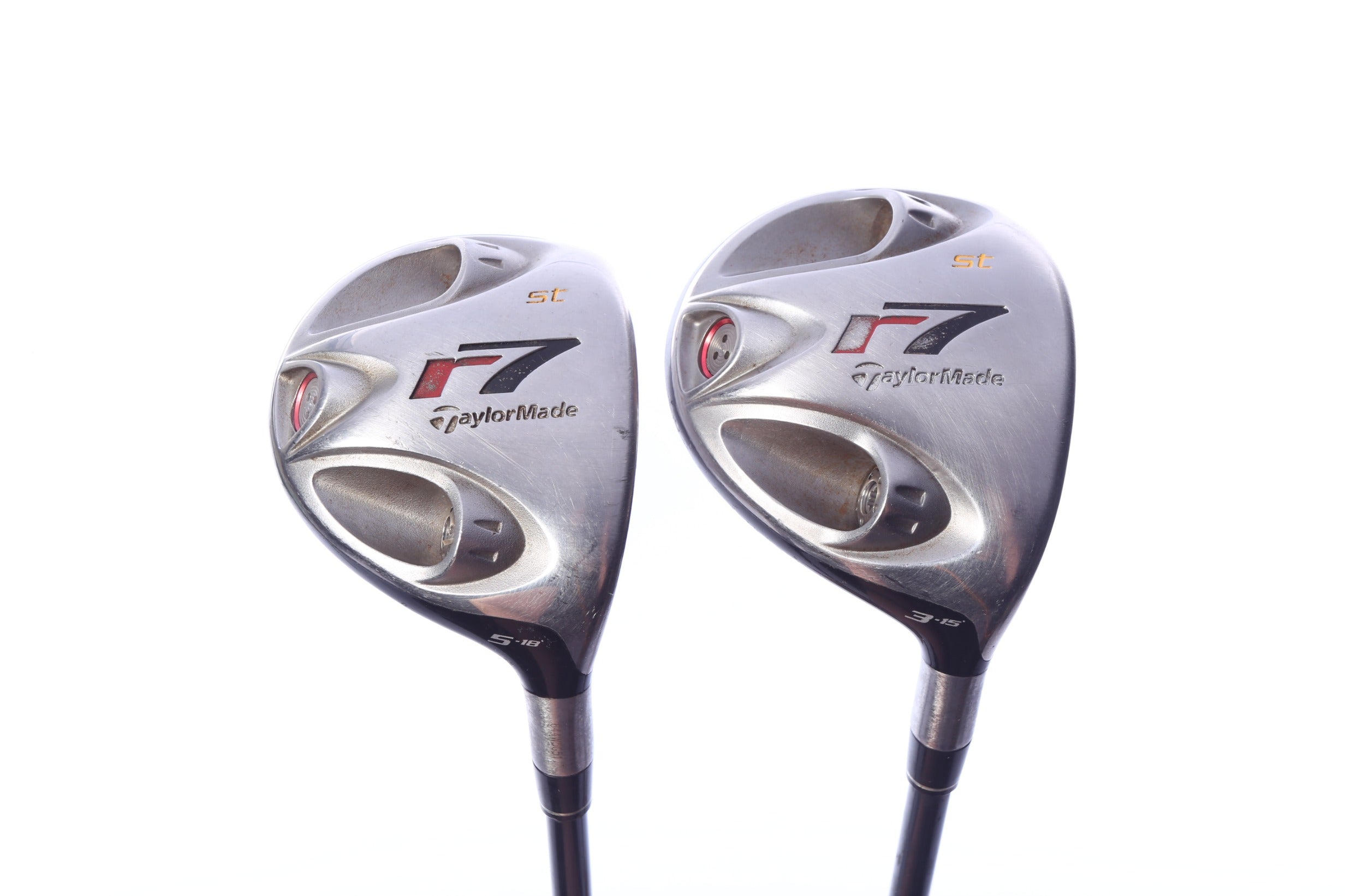 Used TaylorMade r7 Steel Wood Set - Right-Handed - 3W, 5W - Stiff Flex