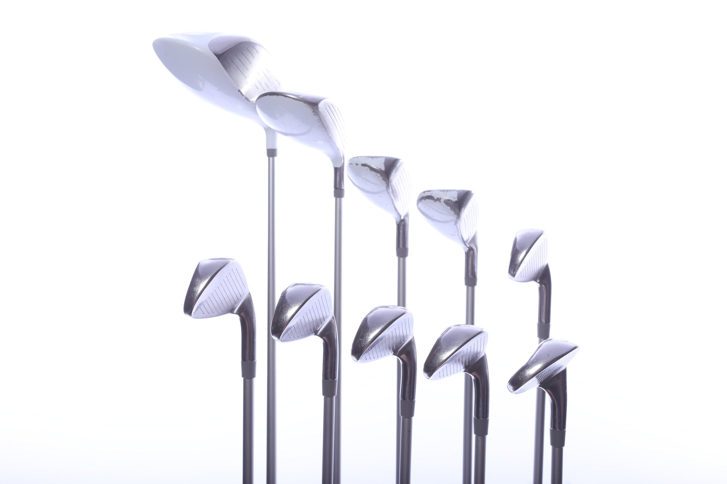 Used TaylorMade Kalea Grey Green Complete Set - Left-Handed - Dr, 3W, 4H, 5H, 6-PW, SW - Ladies Flex