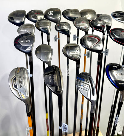 Wholesale Lot of 24 Drivers, Fairway Woods "3-5", and Hybrids. Assorted Brands.-Next Round