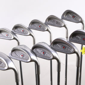 Used Ping Eye 2 Iron Set - Right-Handed - 1-6, 8-PW, LW - Stiff Flex- Red Dot-Next Round