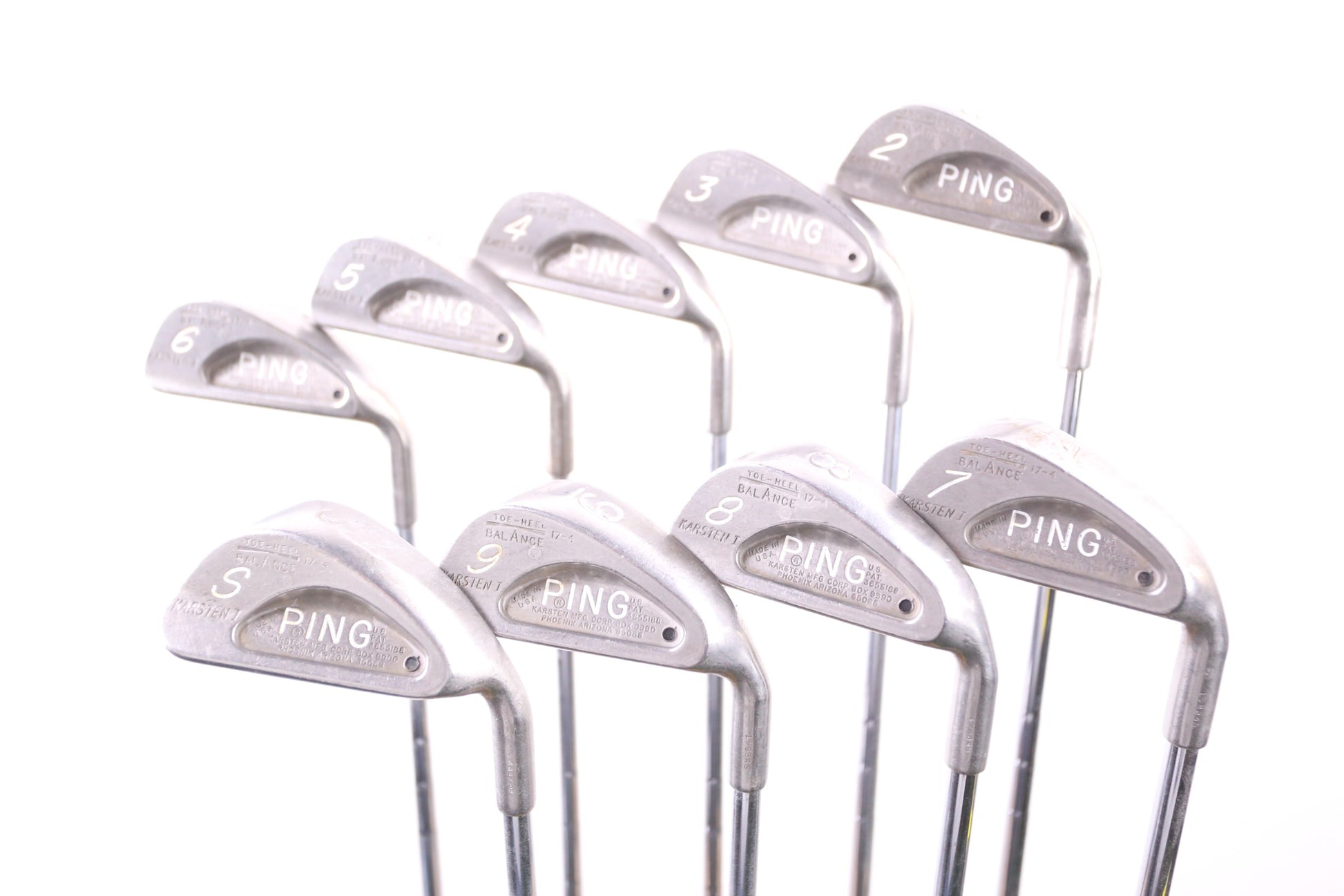 Used Ping Karsten I Iron Set - Right-Handed - 2-9 & SW - Stiff Flex- Black Dot-Next Round