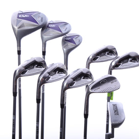 Used Us Kids Golf U/L 54 Grey/Purple Kids Set - Left-Handed - 1W, FW, 4H, 6-PW, 56* Putter - Youth Flex-Next Round
