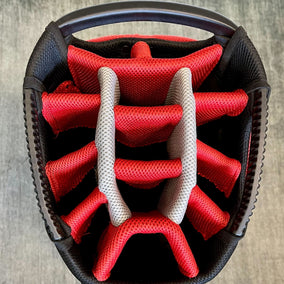 Cobra Cart Bag Red/Black 13 Dividers/7 Pockets with Strap and Rain Cover-Next Round