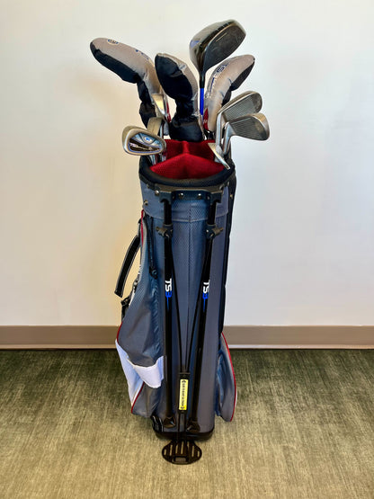 Us Kids Golf TS3 v5 1W, 3W, 3HY, 4H, 5-SW Kids Set RH 60G w/ matching TS3 Bag-Next Round