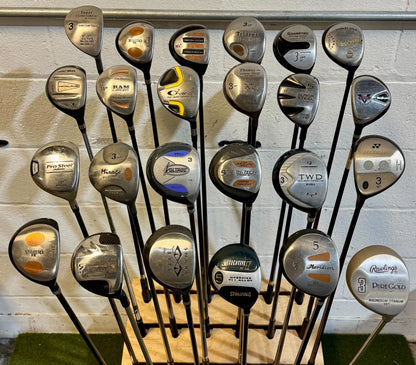 Wholesale Lot of 35 Golf Clubs - Assorted Fairway Woods - RH/LH - Mixed Flexes