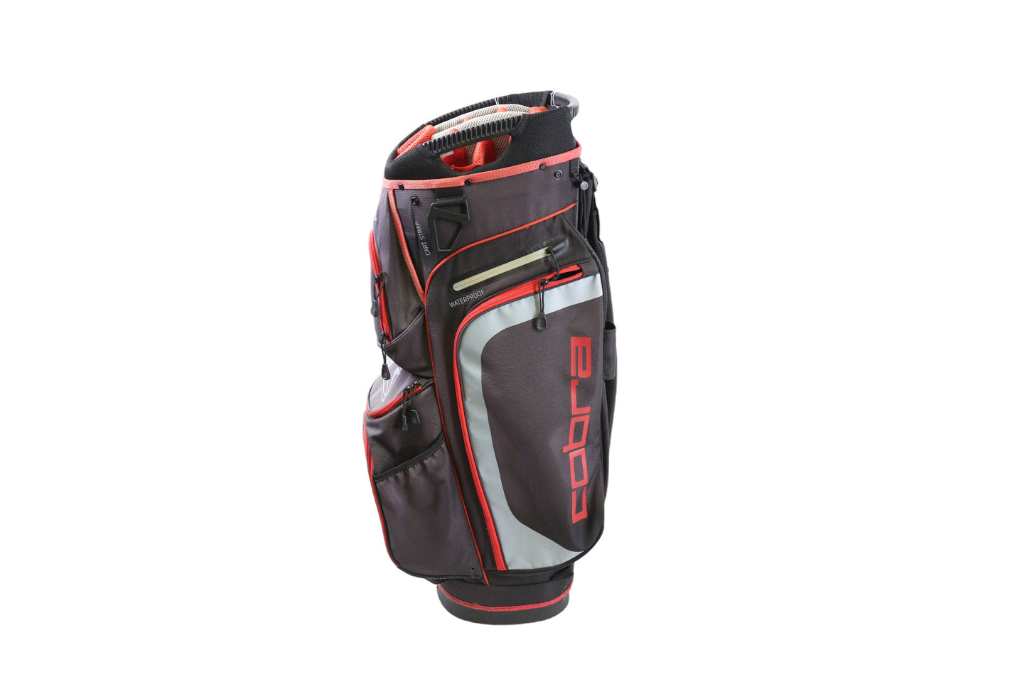 Cobra Gray/Red Cart Bag 14 Dividers 7 Pockets Shoulder Strap