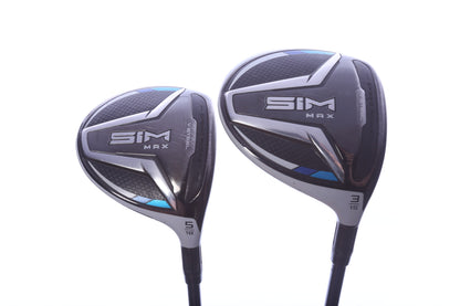Used TaylorMade SIM MAX Wood Set - Right-Handed - 3W, 5W - Stiff Flex