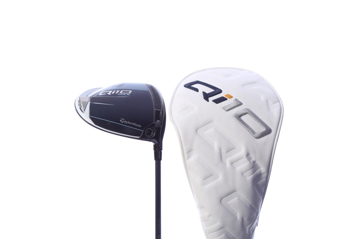 Used TaylorMade Qi10 MAX Cobalt Blue Designer Series Driver - 9 Degrees - Stiff Flex Project X Hzrdus  - Right-Handed