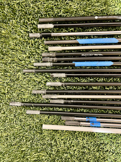 Lot of 15 Premium Golf Shafts - Various Lengths, Flexes, and Brands-Next Round