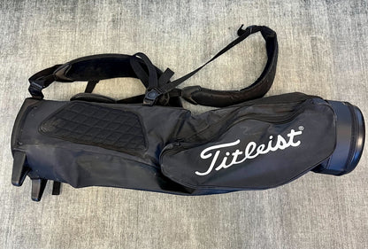 Titleist Lightweight Sunday Carry Bag Black/White 3 Divider/3 Pocket with Strap-Next Round