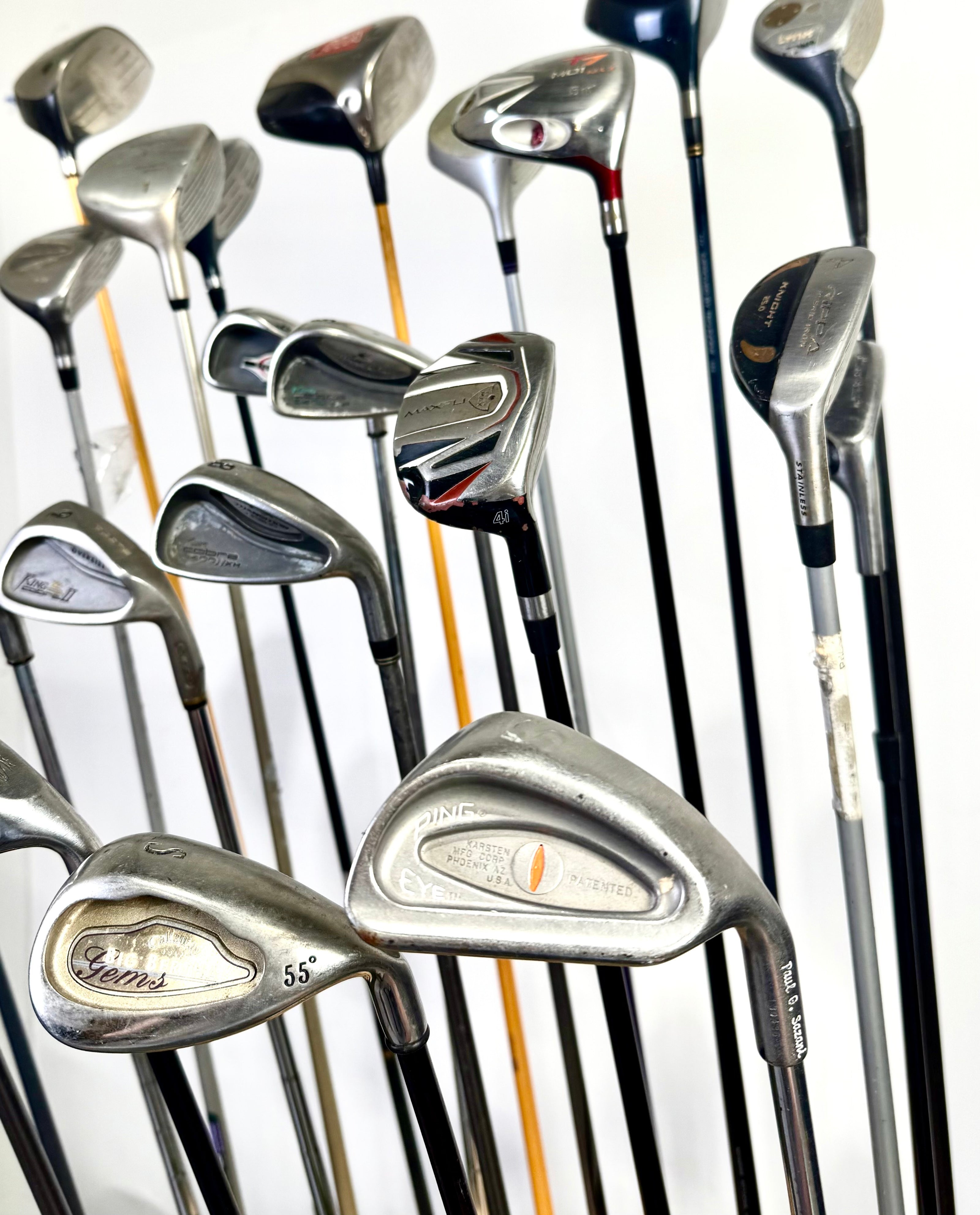 Wholesale Lot of 24 Golf Clubs - Assorted Right-Handed Drivers, Woods, and Irons