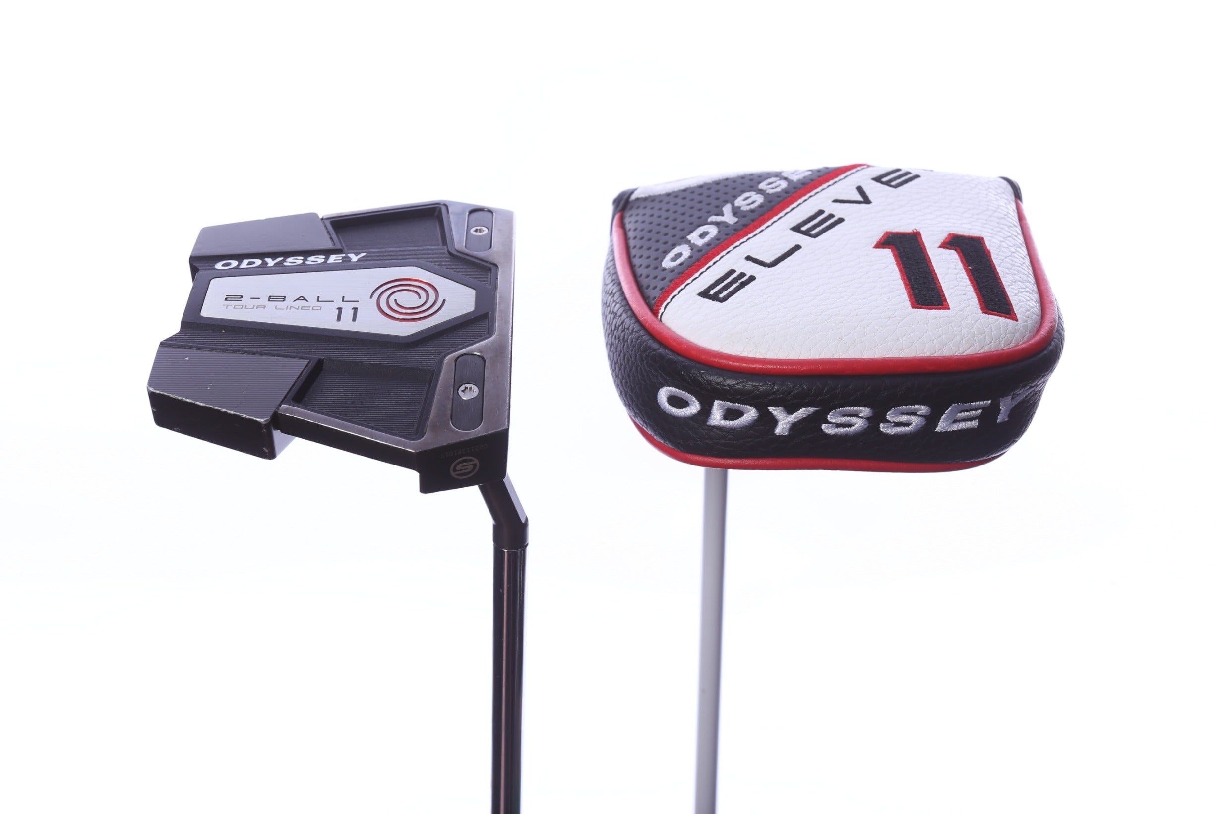 Used Odyssey Eleven 2-Ball Tour Lined S Red Stroke Lab PSTL Putter - Right-Handed - 34 in - Mallet