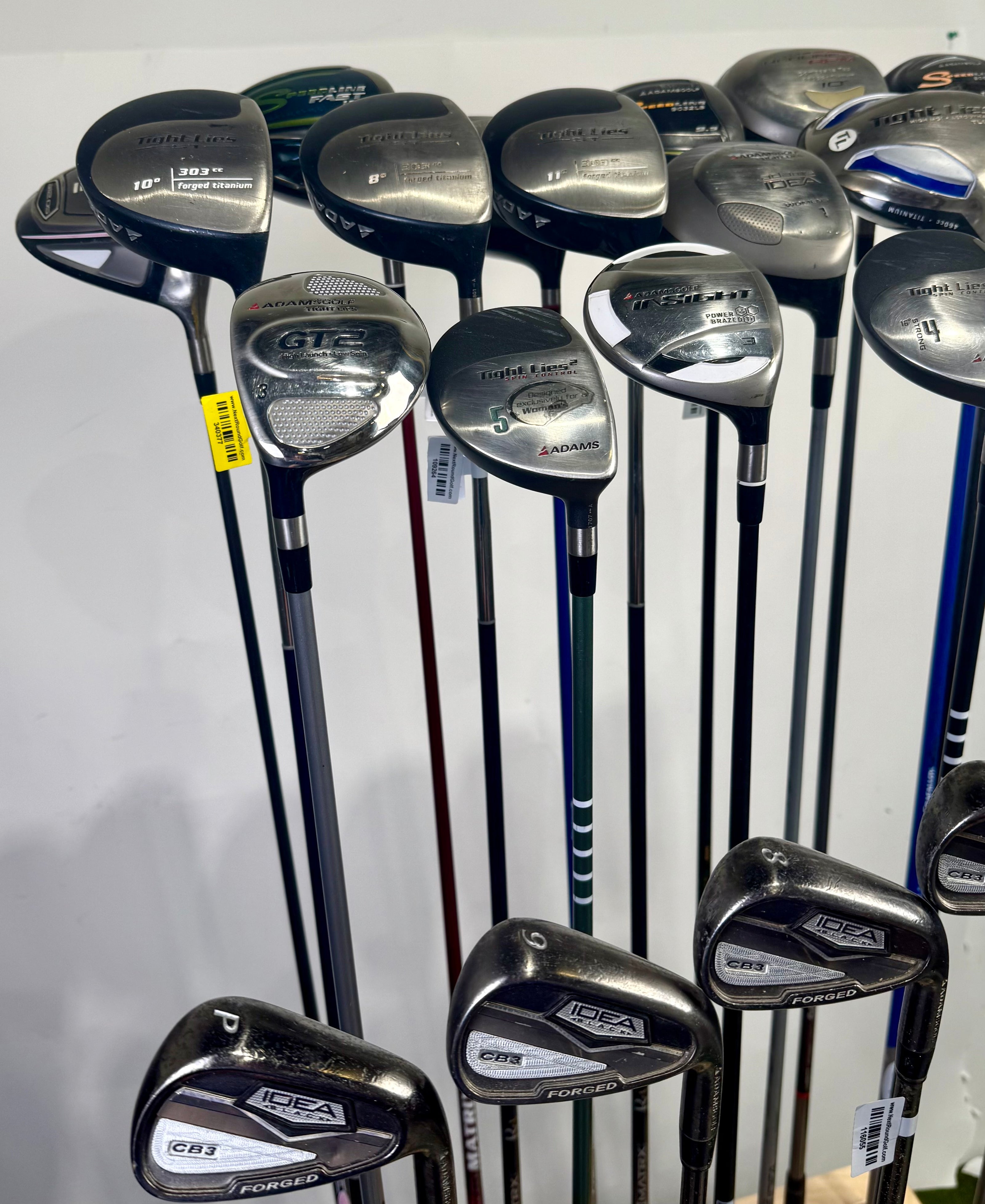 Wholesale Lot of 24 Adams Drivers, Fairway Woods, Hybrids, And Single Irons.-Next Round