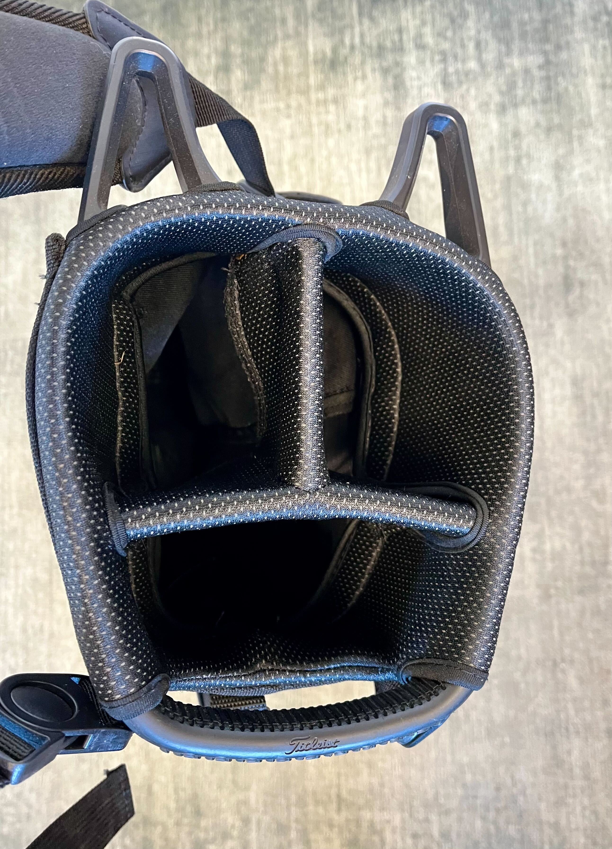 Titleist Lightweight Sunday Carry Bag Black/White 3 Divider/3 Pocket with Strap-Next Round