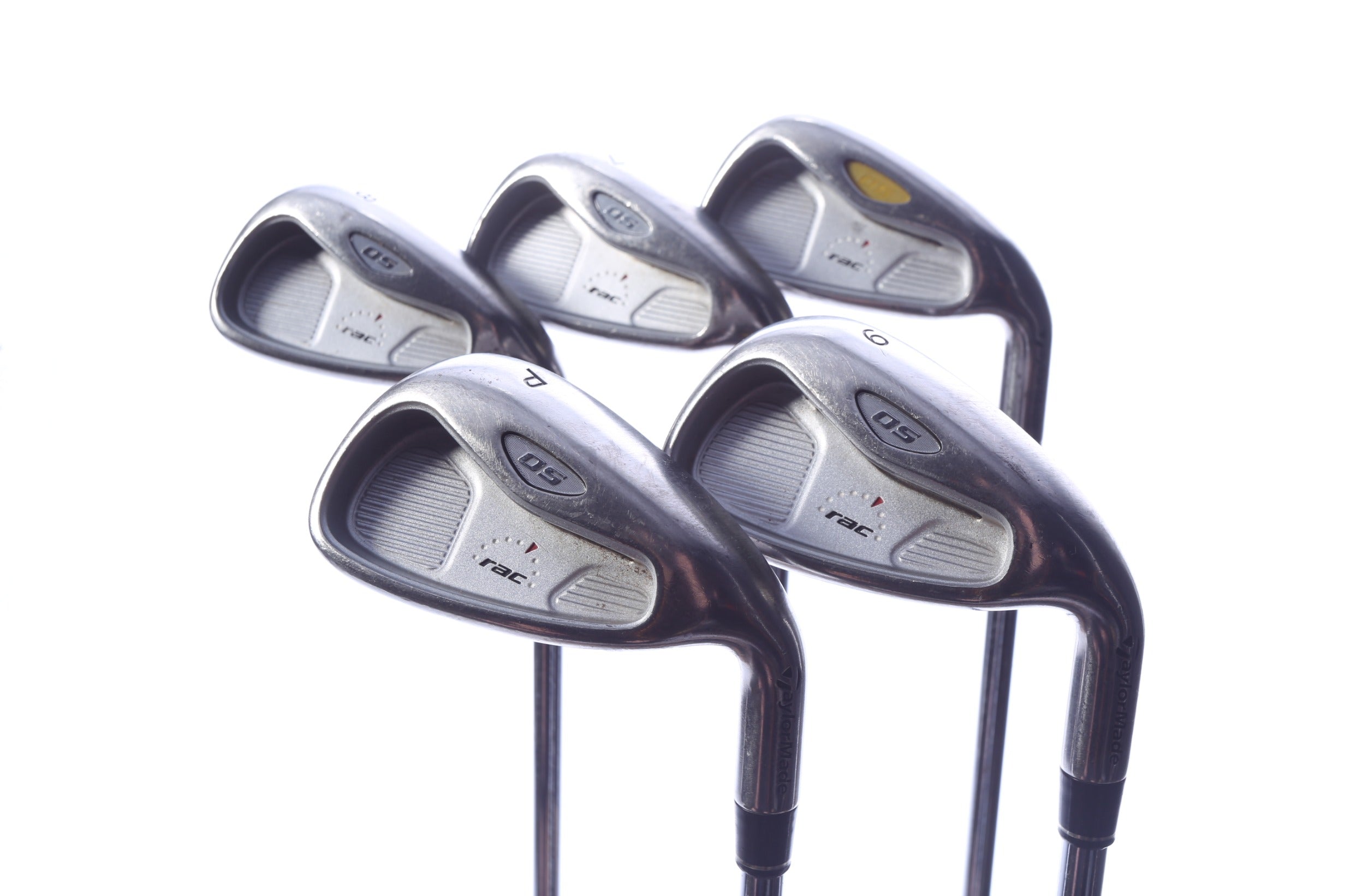 Used TaylorMade rac OS 2005 Iron Set - Right-Handed - 6-PW - Stiff Flex